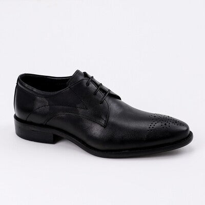 Leather Formal Derby Shoes – Black