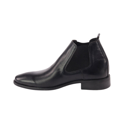 Faux Leather Plain Chelsea Boots – Black