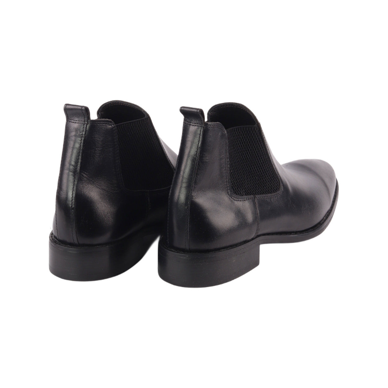 Faux Leather Plain Chelsea Boots – Black