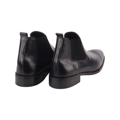 Faux Leather Plain Chelsea Boots – Black