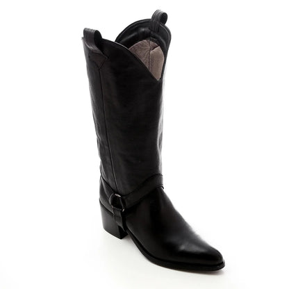 Faux Leather Ankle & High Extension Boots - Black