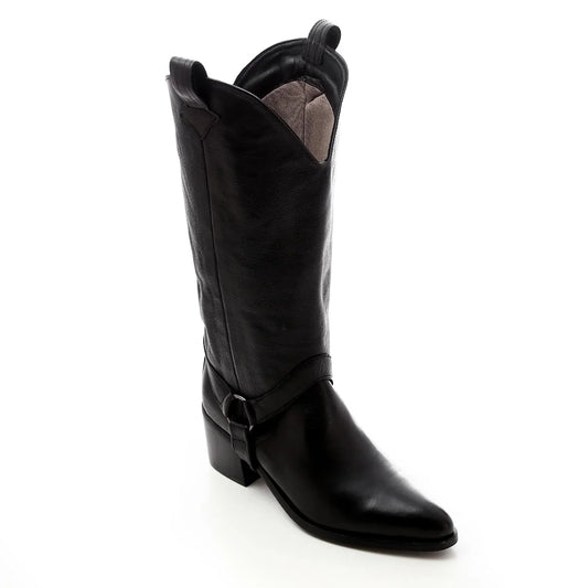 Faux Leather Ankle & High Extension Boots - Black
