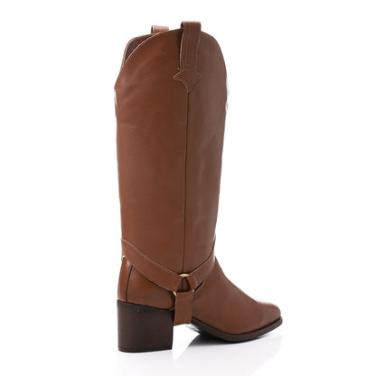 Faux Leather Ankle & High Extension Boots - Brown
