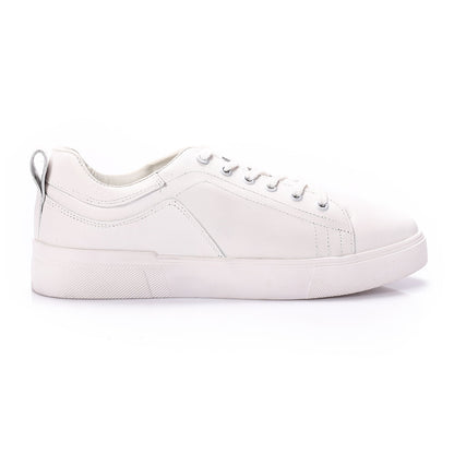 Faux Leather Low-Top Sneakers – White
