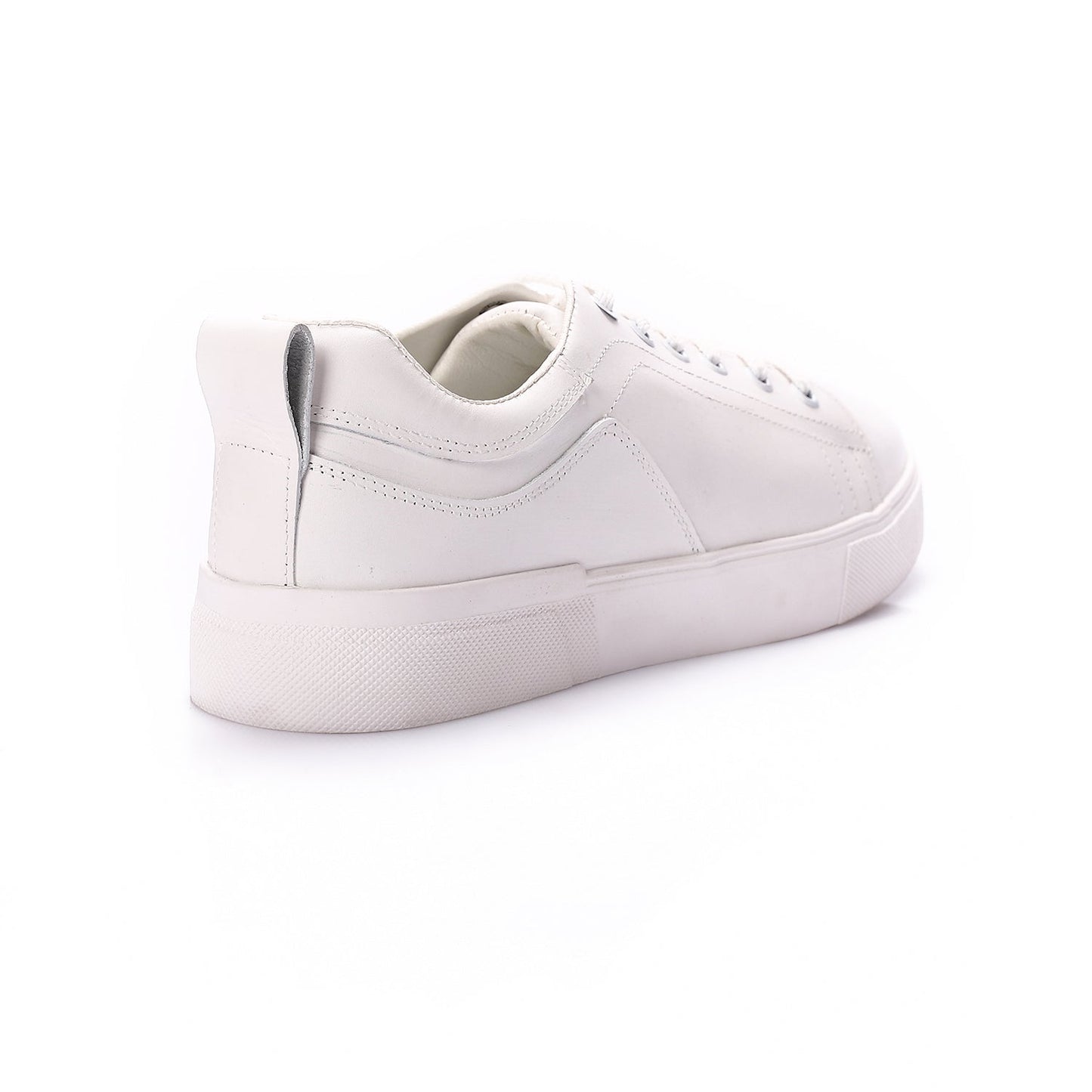 Faux Leather Low-Top Sneakers – White
