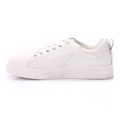 Faux Leather Low-Top Sneakers – White