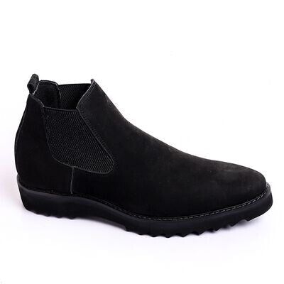 Suede Leather Chelsea Boots – Black