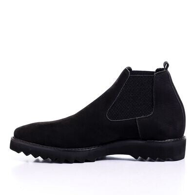 Suede Leather Chelsea Boots – Black