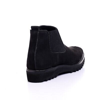 Suede Leather Chelsea Boots – Black