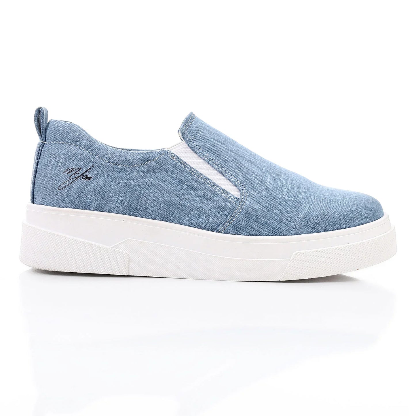 Leather Plain Slip-On Sneakers – Light Blue