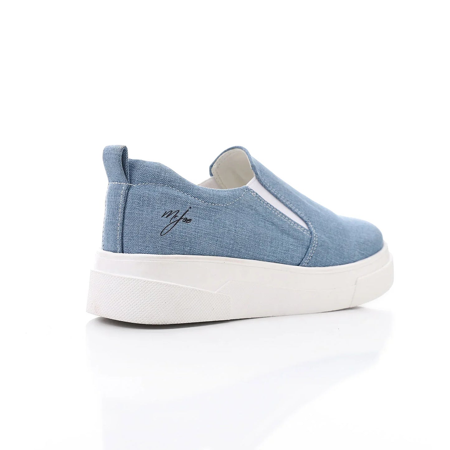 Leather Plain Slip-On Sneakers – Light Blue