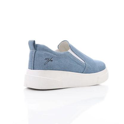 Leather Plain Slip-On Sneakers – Light Blue