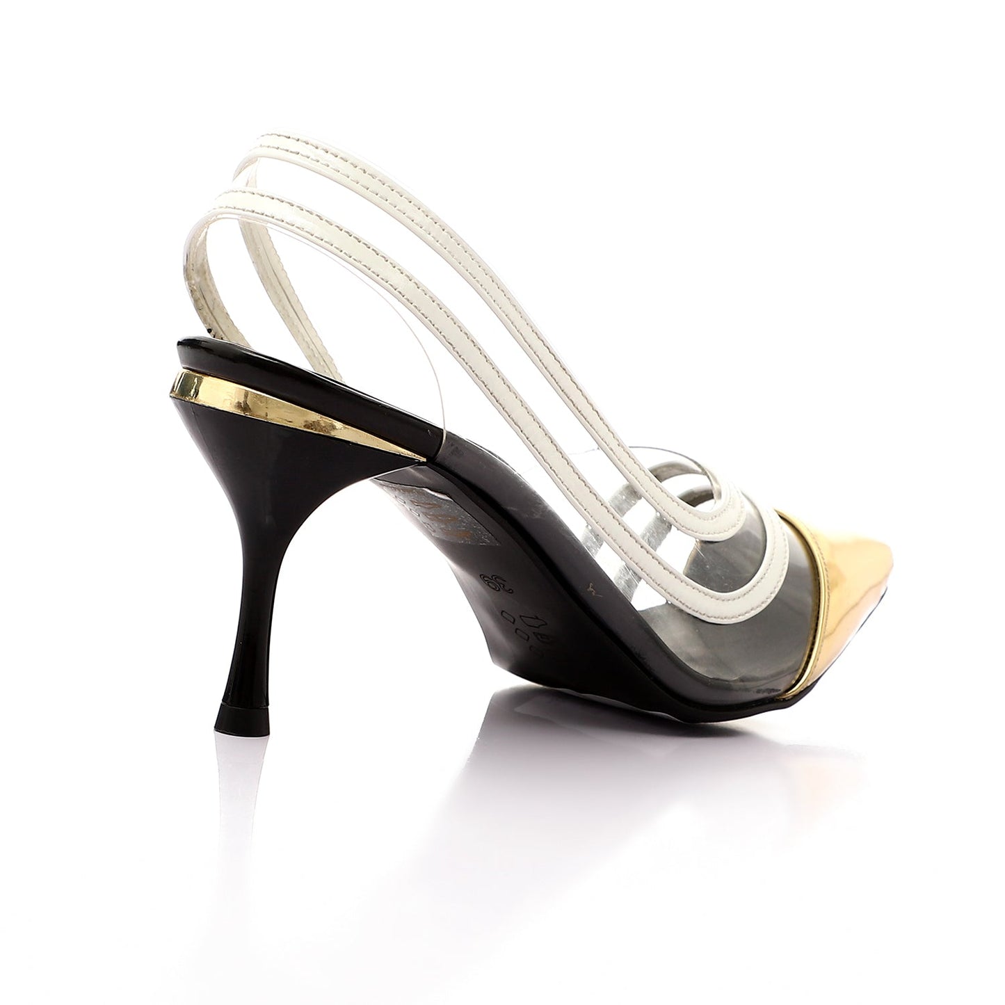 Faux Leather Pointed-Toe Slingback Heels – Multicolor