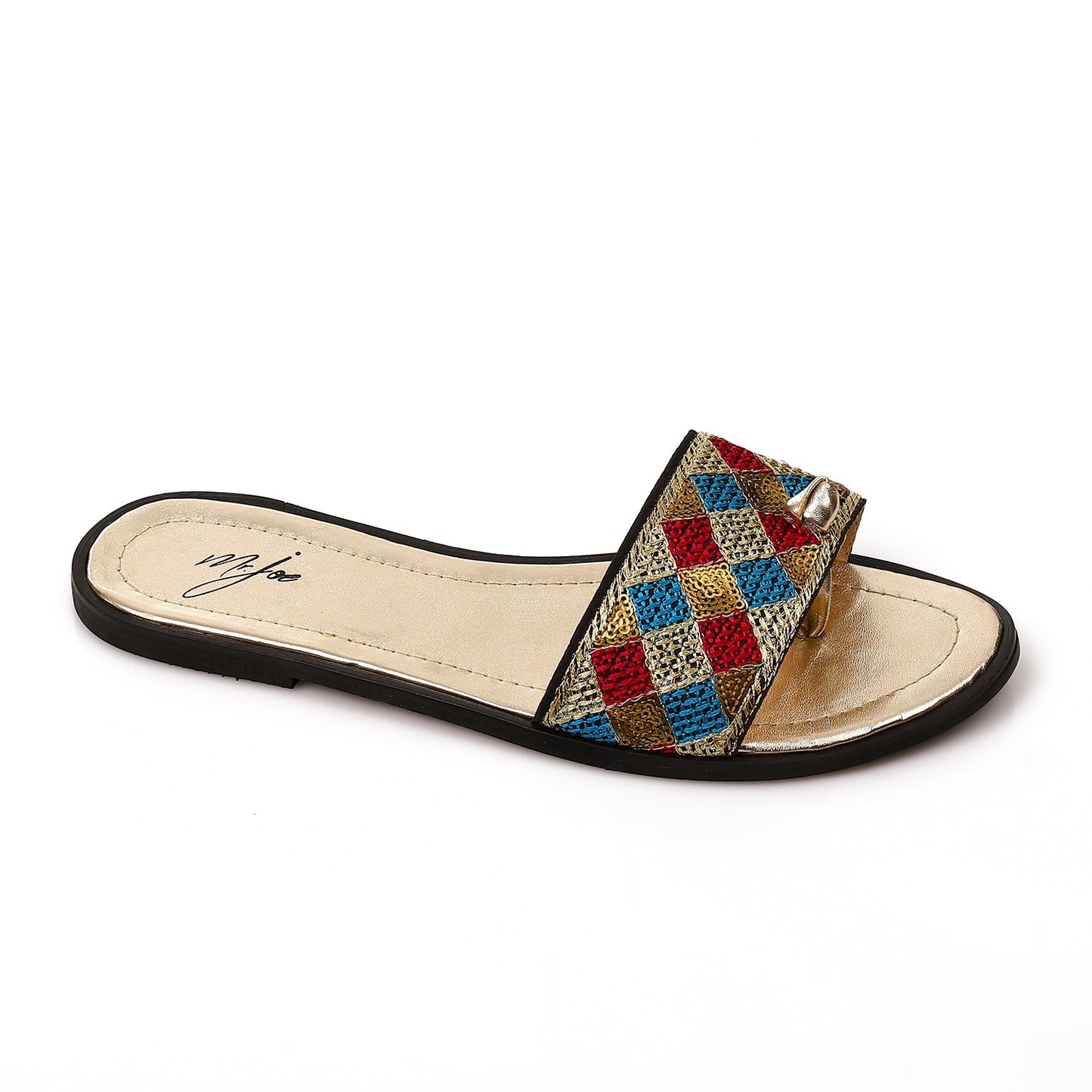 Faux Leather Pattern Slip-On Flats – Multicolor