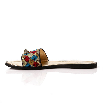 Faux Leather Pattern Slip-On Flats – Multicolor