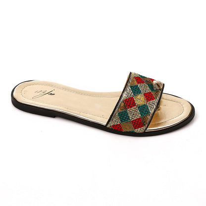 Faux Leather Pattern Slip-On Flats – Multicolor