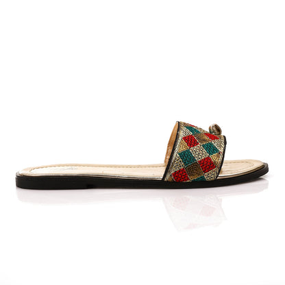 Faux Leather Pattern Slip-On Flats – Multicolor