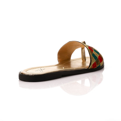 Faux Leather Pattern Slip-On Flats – Multicolor