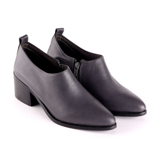 Leather Ankle Boots - Grey