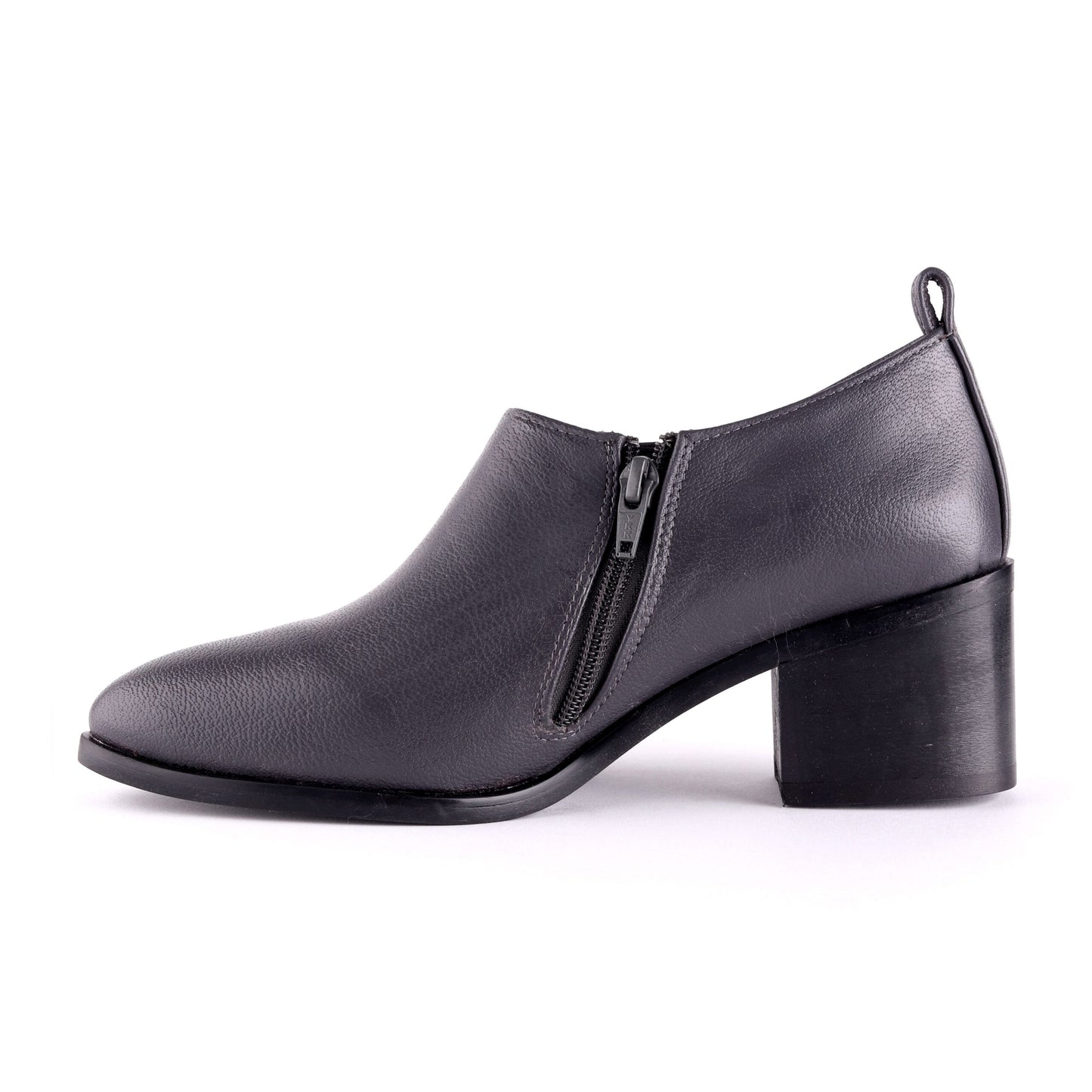 Leather Ankle Boots - Grey