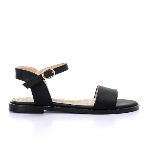 Faux Leather Ankle Strap Sandals