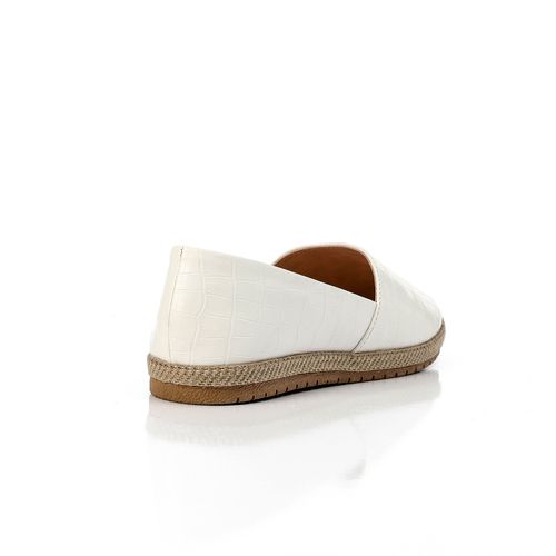 Faux Leather Flat Ballerina - White