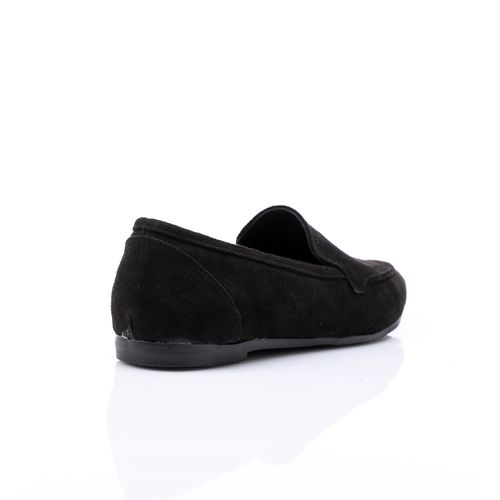 Suede Pointed Slip-On Loafers – Black