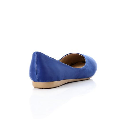 Suede Texture Ballet Flats – Blue