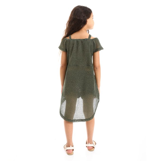 Off-Shoulders Slip OnGirls Dress