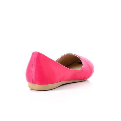 Suede Texture Ballet Flats – Fuchsia
