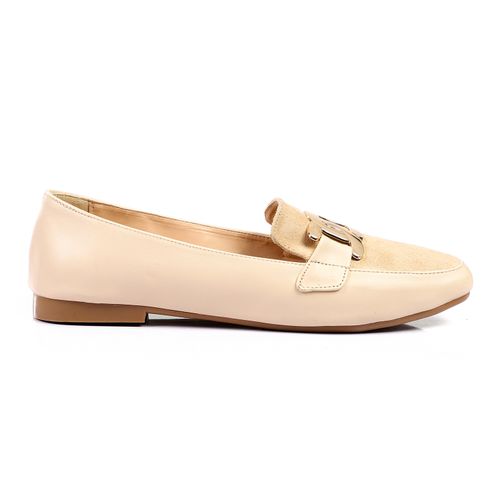 Faux Leather Comfortable Shoes - Beige