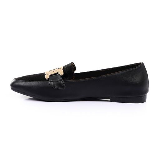Faux Leather Comfortable Shoes - Black