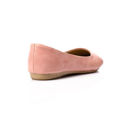 Faux Leather Round Toe Ballet Flats – Pink