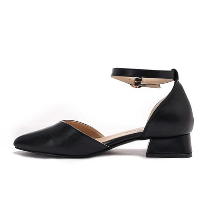 Faux Leather D'Orsay Pump - Black