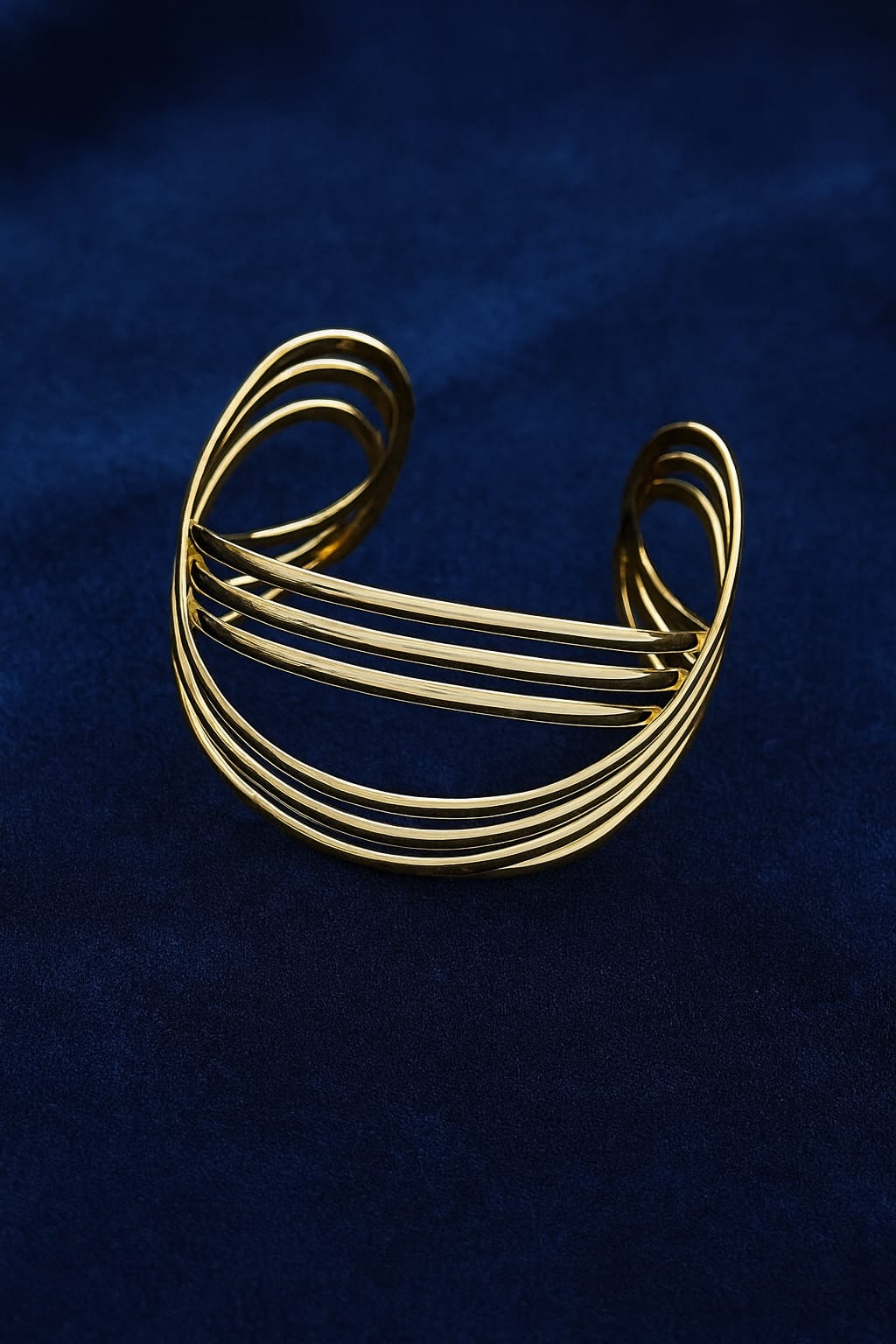 Stainless Steel Multi-Strand Cuff Bracelet - Gold