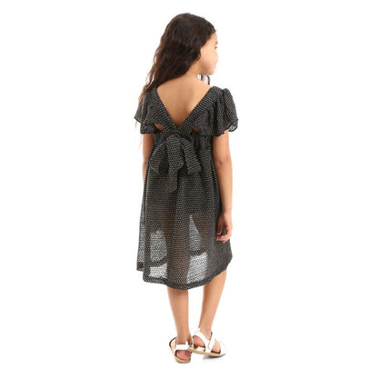 Ruffles Shoulders Stitched Girls Dress