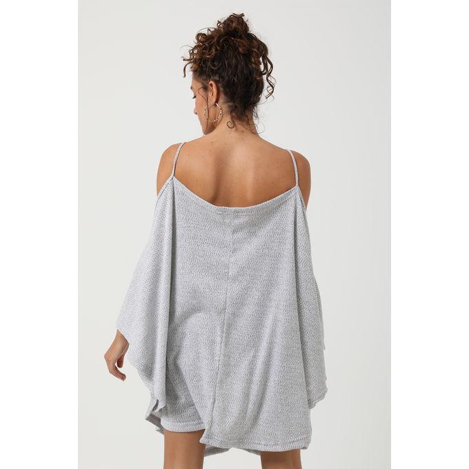Spaghetti Straps Cover Up - Light Grey
