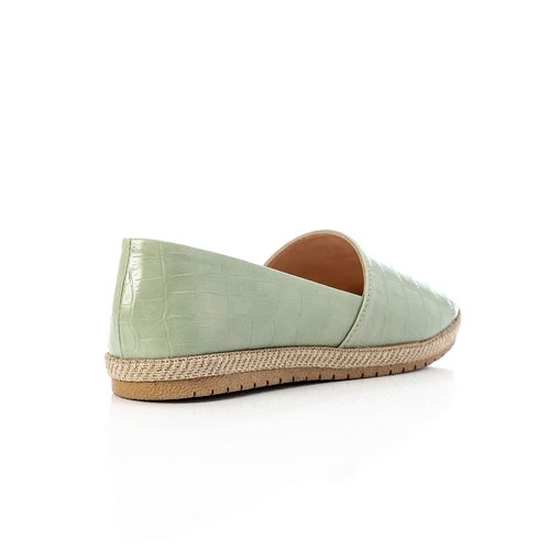 Faux Leather Flat Ballerina - Lime