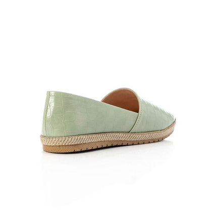 Faux Leather Flat Ballerina - Lime