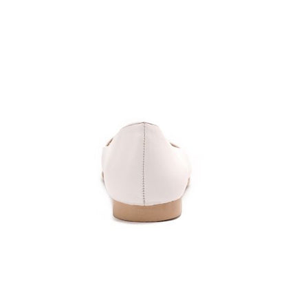 Leather Bi-Tone Ballerina - White
