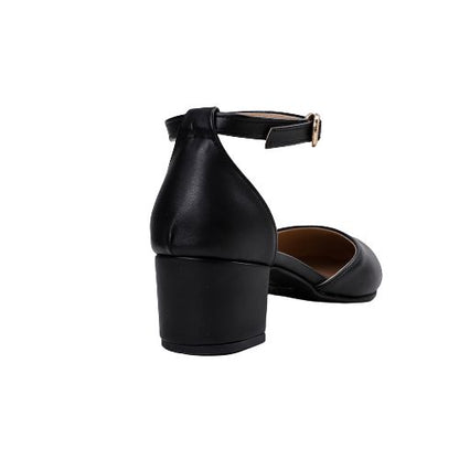 Faux Leather D'Orsay Pump - Black