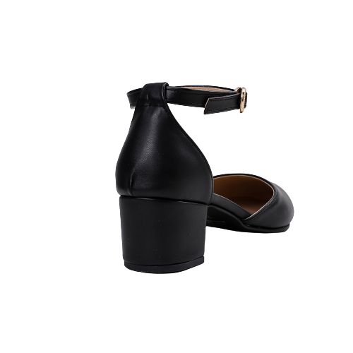 Faux Leather D'Orsay Pump - Black