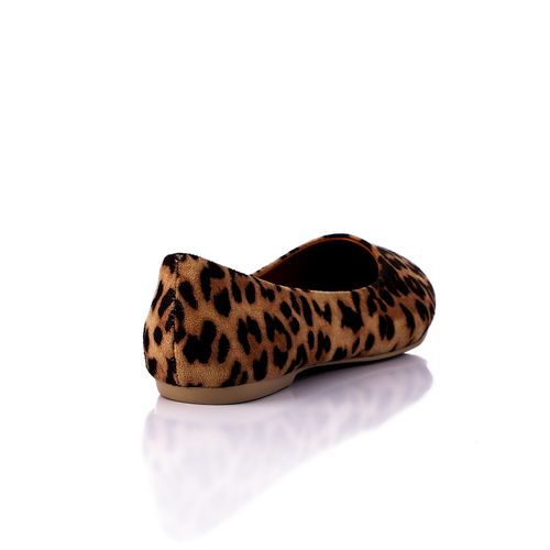 Suede Ballet Flats - Leopard
