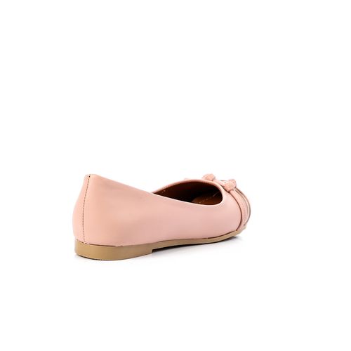 Faux Leather Knotted Pointed Flats – Pink