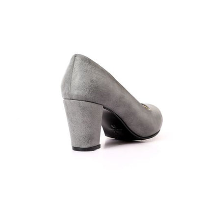 Suede Block Heel Pump