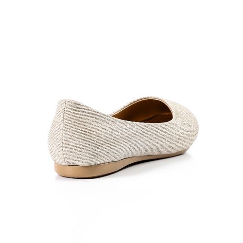 Glitter Fabric Ballet Flats – Gold