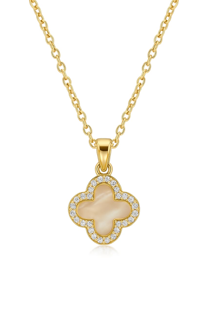 Stainless Steel Clover Pendant Necklace – Gold
