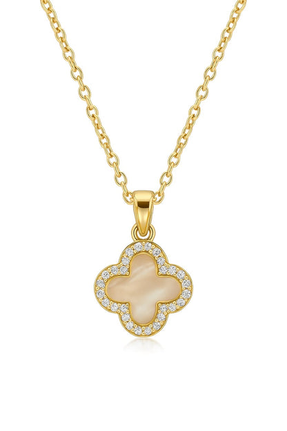 Stainless Steel Clover Pendant Necklace – Gold