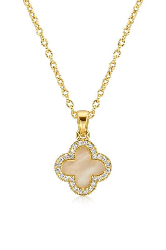 Stainless Steel Clover Pendant Necklace – Gold