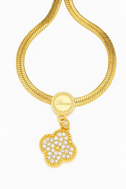 Stainless Steel Clover Pendant Necklace – Gold